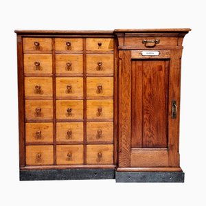 Antique Oak Apothecary Drawer Cabinet, 1900s