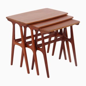 Teak Satztische von Erling Torvits für Heltborg Møbler, 1950er, 3er Set