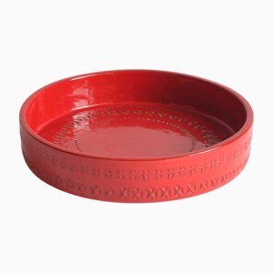 Red Centrepiece Bowl by Aldo Londi for Bitossi