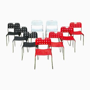 Model Omstak Stacking Chairs by Rodney Kinsman for Bieffeplast, 1960, Set of 9