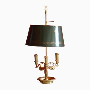 Lámpara de mesa Empire Bouillotte de bronce, siglo XIX