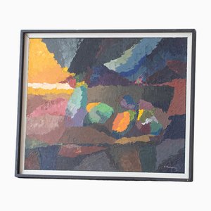 T. Rolland, Mid Century Impasto Composition, 1970er, Acryl auf Leinwand