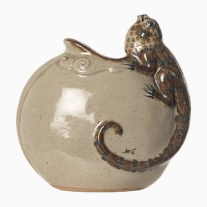 Mexican Ceramic Iguana Vase Signed by Jorge Wilmot, 1960s