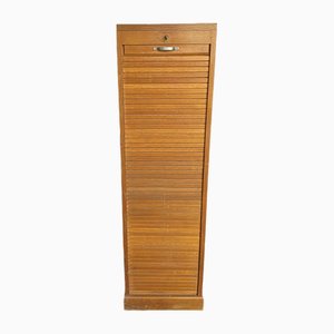 Oak Curtained Filing Cabinet, 1950s