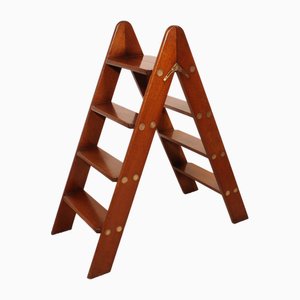 Library Ladder in Mahogany and Brass, England