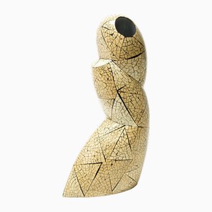 Grand Vase Crackle en Bambou par R&Y Augousti, 1990s