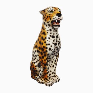 Estatua de leopardo de cerámica de Ceramiche Boxer