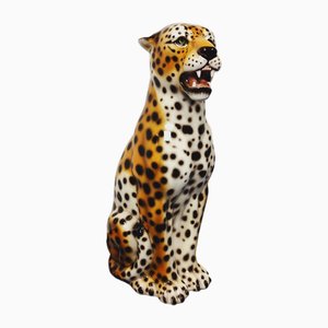 Leopard Statue aus Keramik von Ceramiche Boxer