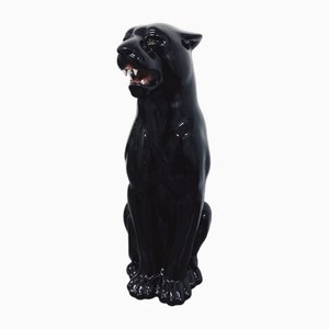 Schwarzer Panther aus Keramik von Ceramiche Boxer