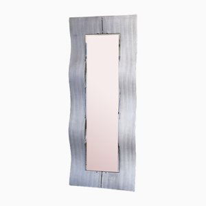 Rectangular Wall Mirror in Aluminum by Burchiellaro Lorenzo, Italy, 1970s