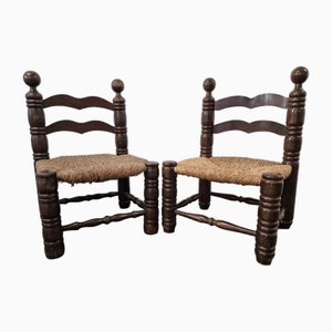 Low Chairs attributed to Charles Dudouyt, 1950s, Set of 2