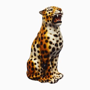 Estatua de leopardo de cerámica de Ceramiche Boxer