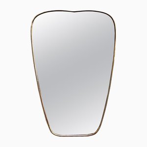 Specchio Shield da parete in ottone, Italia, anni '60