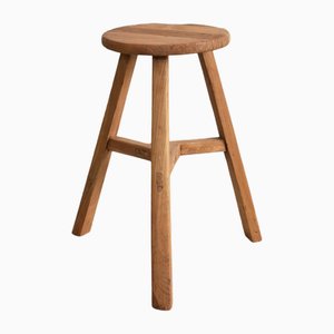 Rustic Round Top Stool, 1950s