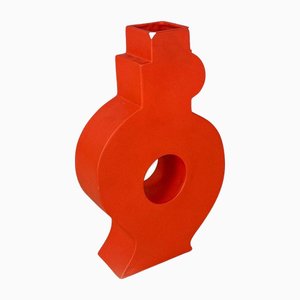 Modern Italian Red Ceramic Picassa Vase Sculpture attributed to Florio Pac Paccagnella, 2023
