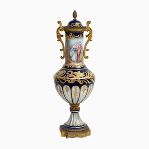 Vaso Napoleone III antico in porcellana di Sevres, Francia