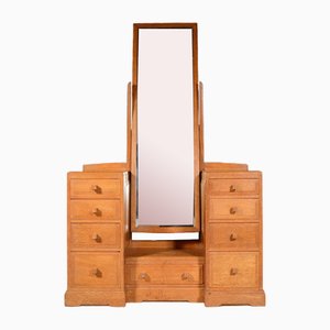 Cotswolds School Frisiertisch aus heller Eiche, 1920er