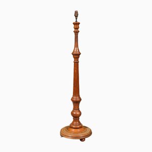 Arts & Crafts Turned Oak Standard Table Lamp, 1900s