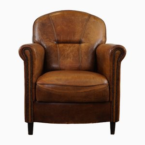 Large Leather Armchair with Higher Back