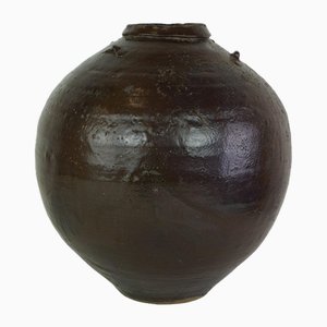 Large Round Earthenware Jug with Details