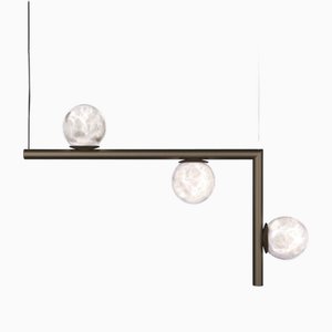 Ofione 2 Brushed Burnished Metal Pendant Lamp by Alabastro Italiano