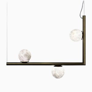 Ofione 1 Brushed Burnished Metal Pendant Lamp by Alabastro Italiano