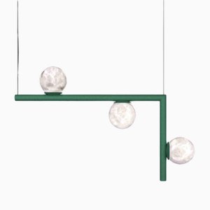 Ofione 2 Freedom Green Metal Pendant Lamp by Alabastro Italiano