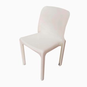 Weiße Selene Stühle von Vico Magistretti für Artemide, Italien, 1970er, 4er Set