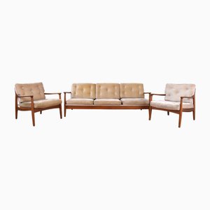 Mid-Century Wohnzimmer Set von Eugen Schmidt für Soloform, 1960er, 3er Set