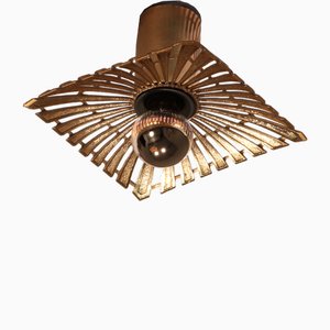 Hollywood Regency Italian Ceiling Spotlight in Brass, 1970s