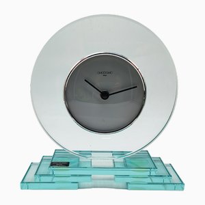 Horloge de Table Vintage en Cristal par Omodomo, 1970s