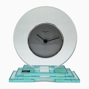 Reloj de mesa vintage de cristal de Omodomo, años 70