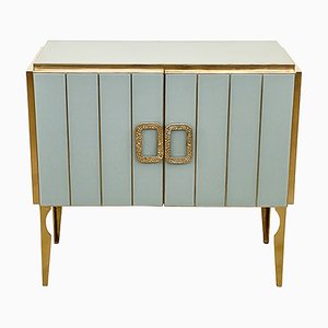 Credenza in vetro di Murano bianco, anni '80