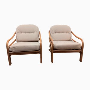 Scandinavian Two Rattan Armchairs, 1970s, Set of 2