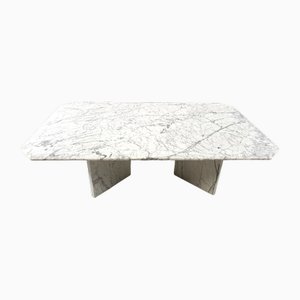 Mesa de centro vintage de mármol blanco, años 70