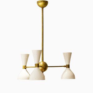 Mid-Century Italian Chandelier in Brass, 1950