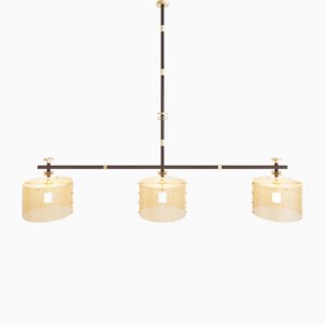 Juliette Pendant Lamp in Bruhed Brass and Gold Shade by Marine Breynaert