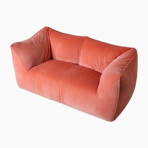 Le Bambole Sofa in Korallenrotem Samt von Mario Bellini für B&b Italia, 1970er