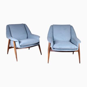 Blue Armchairs Mod. 854 by Walter Knoll for Cassina, Set of 2