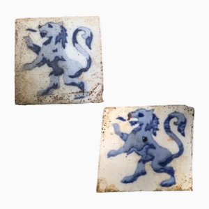 Spanish Tiles with Lion, Set of 2
