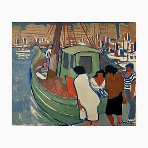 Wittlin, 14 juillet au port, années 1950, huile sur toile