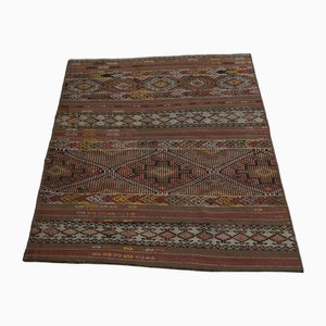 Tapis Kilim Oushak Vintage Marron Orange en Laine, 1960s