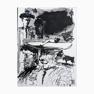 Lithographie Originale Recto-Verso, Pablo Picasso, Dans l'Esprit d'un Torero, 1961