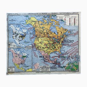 Mappa scolastica dell'America del Nord n. 19 della collezione Jean Brunhes