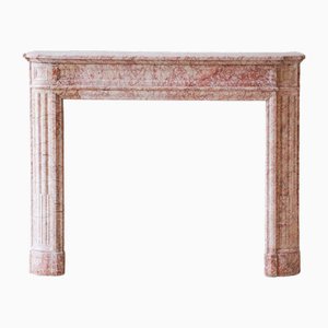 Antique French Marble Fireplace in Pink Tones