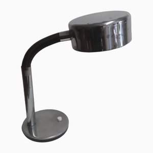 Adjustable Vintage Desk Lamp with a Chrome-Plated Metal Frame and Plastic-Coated Gooseneck, 1970s