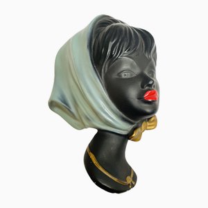 Maschera da parete in ceramica di Cortendorf, anni '50
