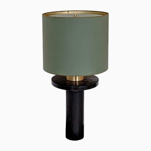 Ines Lamp in Glass and Brushed Brass with Paper Shade by Marine Breynaert