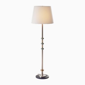 Alte Floor Lamp in Brushed Brass and Bronze with Paper Shade by Ateliers Marine Breynaert