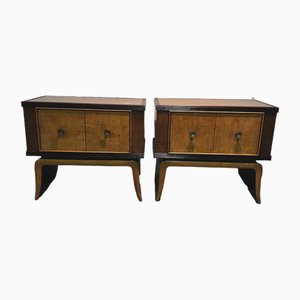 Art Deco Bedside Tables, 1940s, Set of 2